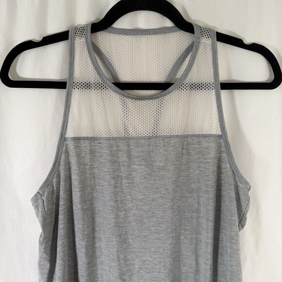 Athleta Tank Top Women's Small Heathered Grey Breathable Mesh Sleeveless - Picture 2 of 10